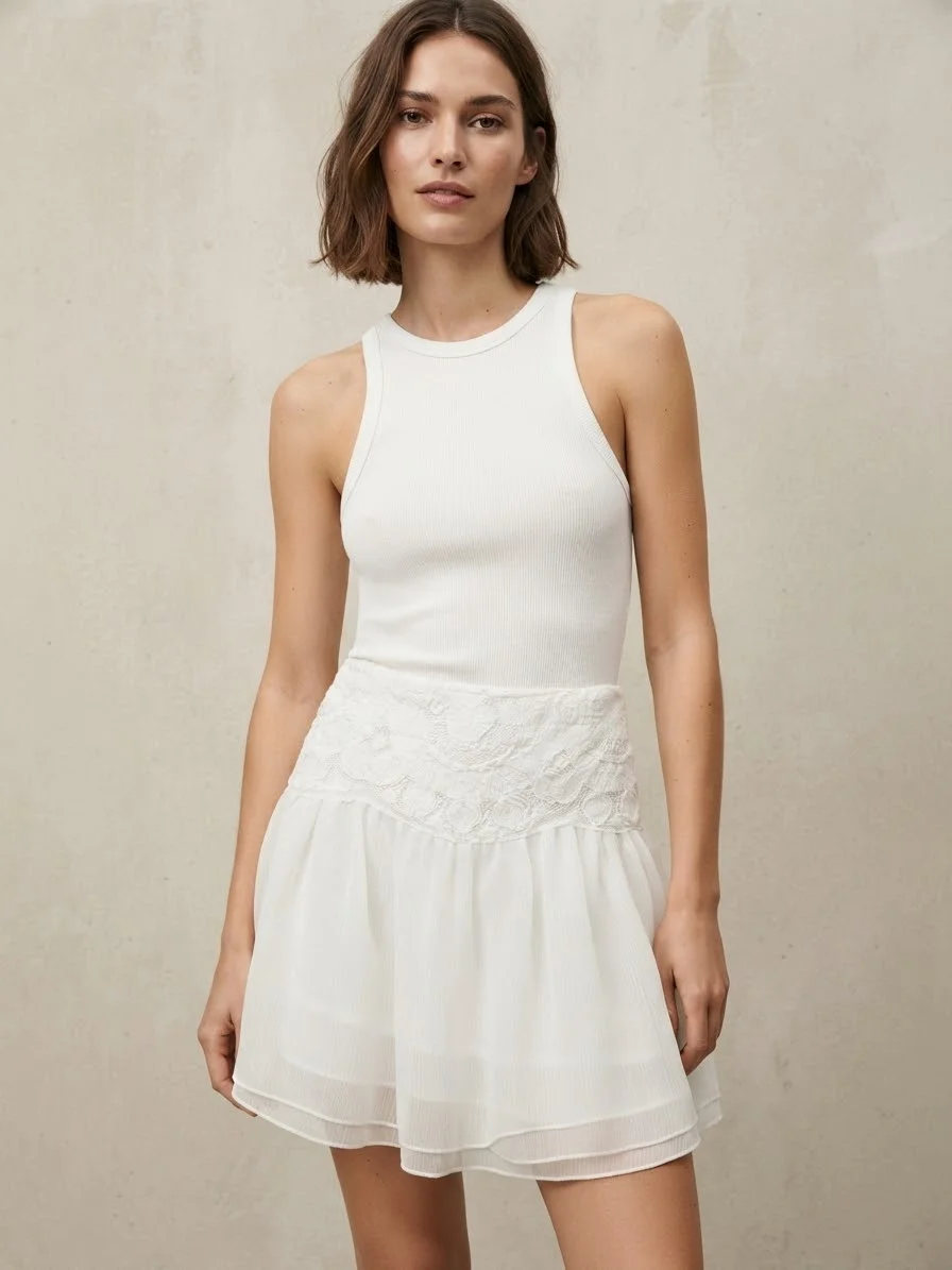 Mango white skirt